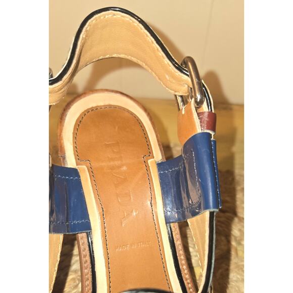 Prada Patent Leather Slingback Sandals Size EU 36 1/2 - US Size 6 - Picture 11 of 13